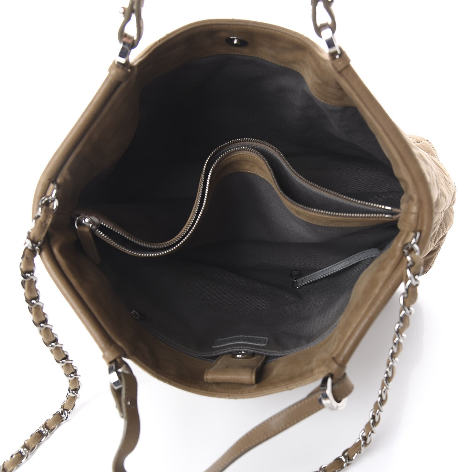 Chanel Iridescent Calfskin Quilted Large Sea Hit Tote Beige 4 of 9