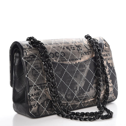 Chanel Lambskin Hand Painted Medium Double Flap Black 3 of 7