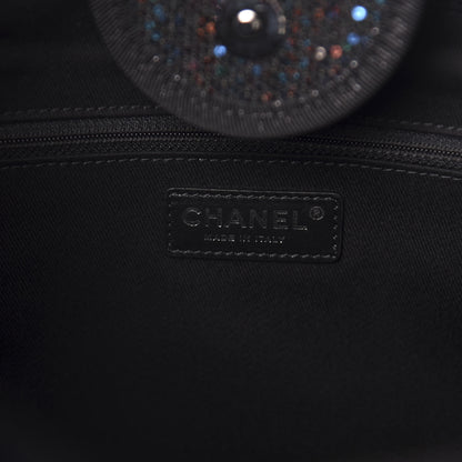 Chanel Calfskin Sequin Medium Deauville Tote Black 8 of 10
