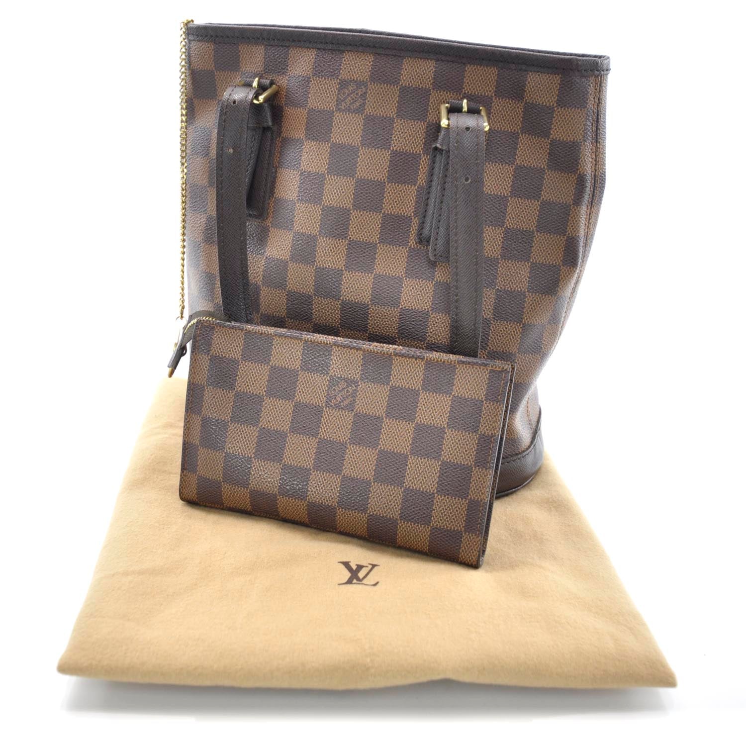 Louis Vuitton Damier Ebene Marais Bucket 23 3 of 12