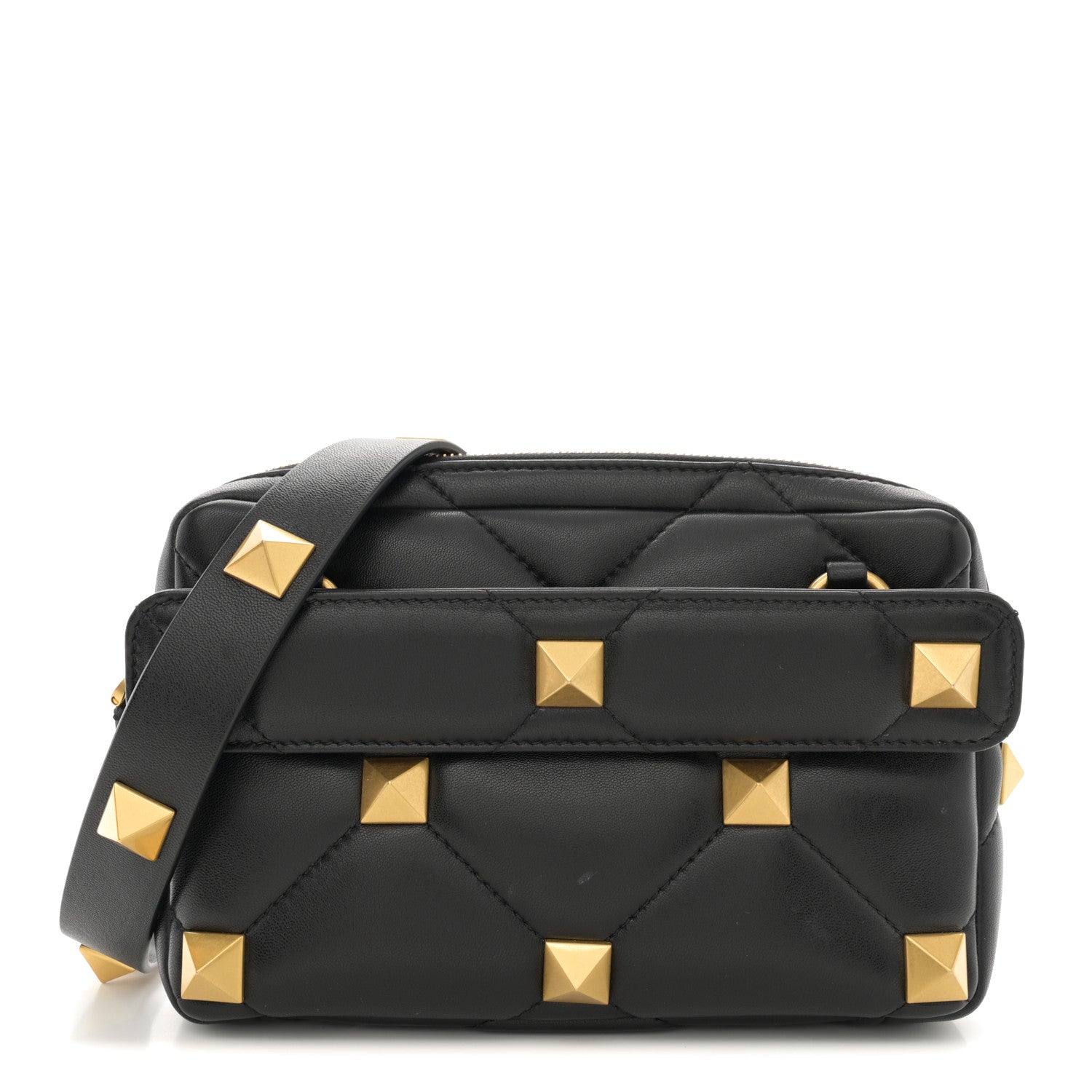 Valentino Garavani Nappa Roman Stud Crossbody Black 1 of 10