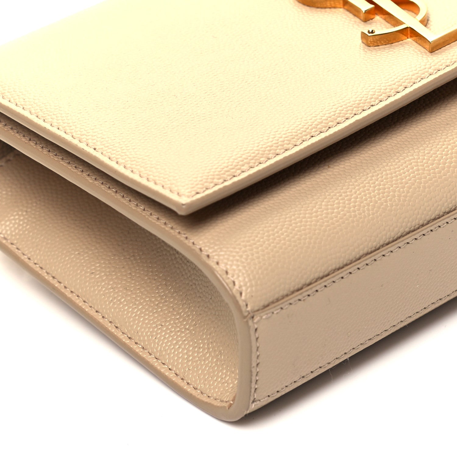 Saint Laurent Grain De Poudre Small Monogram Kate Satchel Dark Beige 6 of 8