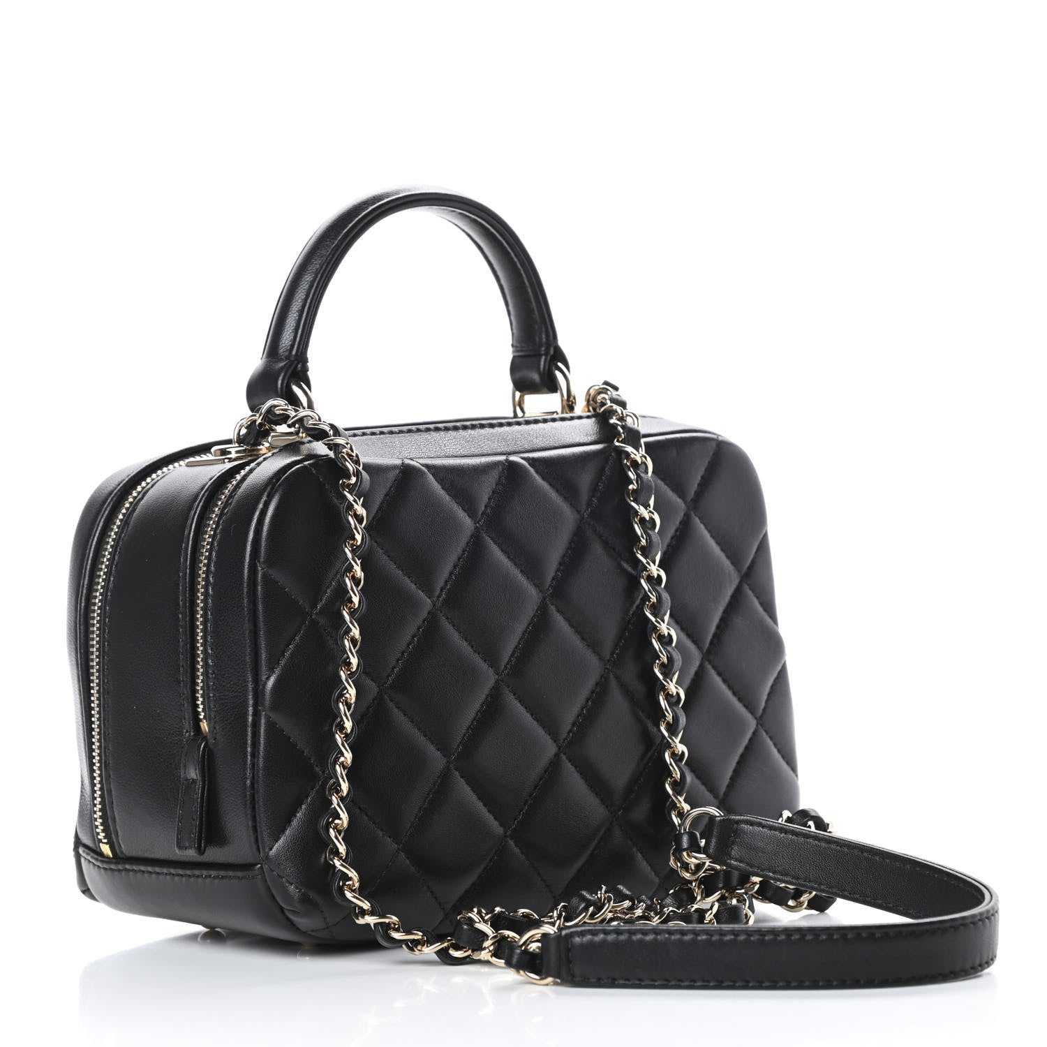 Chanel Lambskin Quilted Small Trendy CC Bowling Bag Black 3 of 13