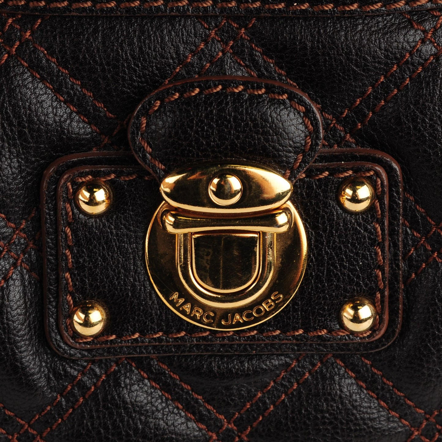 Lacquered Goatskin Quilting Class Satchel Truffle
