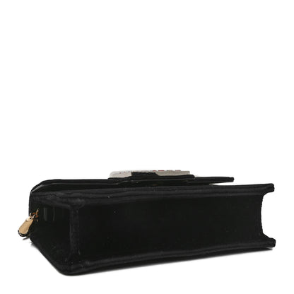 Gucci Velvet Crystal Square G Shoulder Bag Black 4 of 10