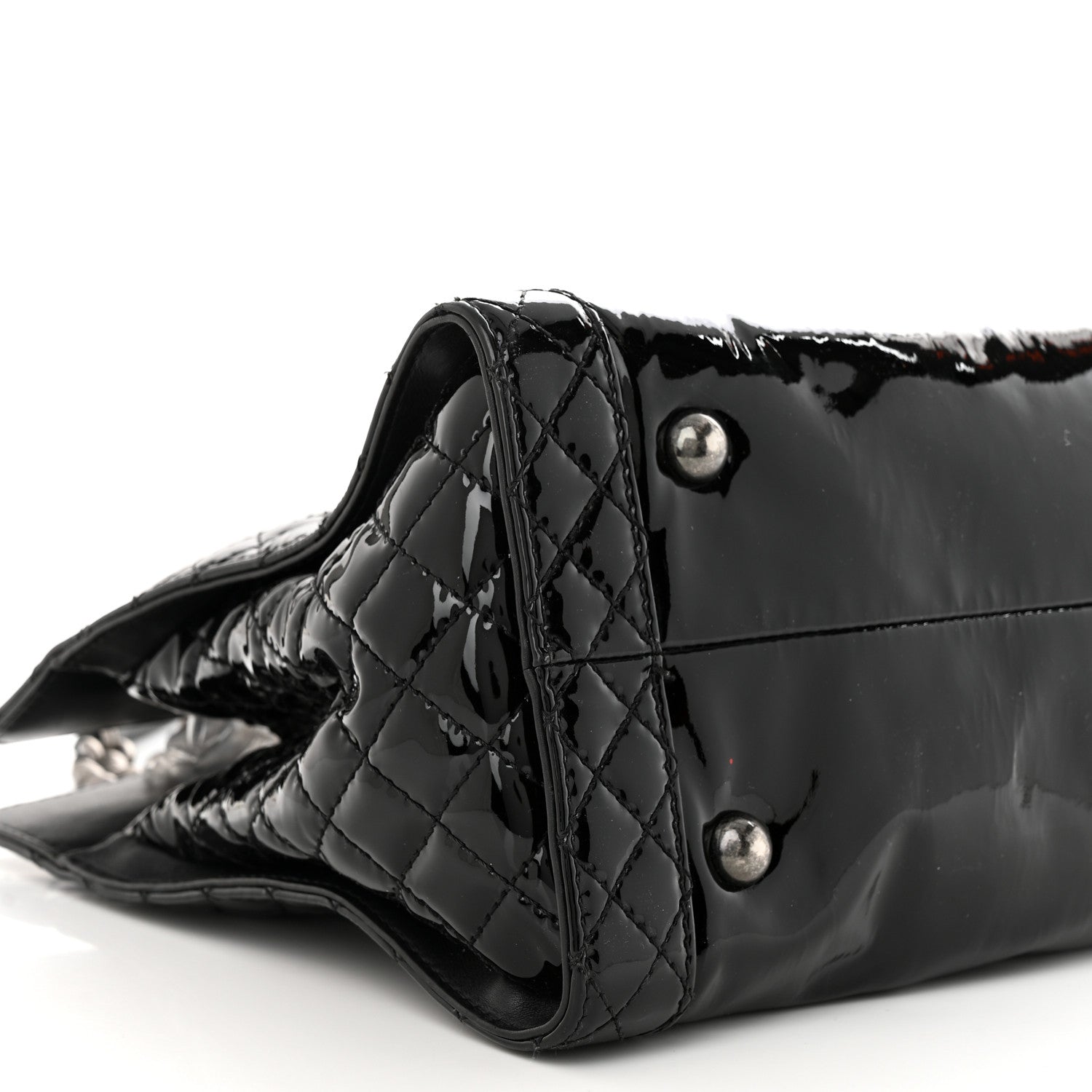 Chanel Patent Quilted Reverso Boy Tote Black 9 of 11