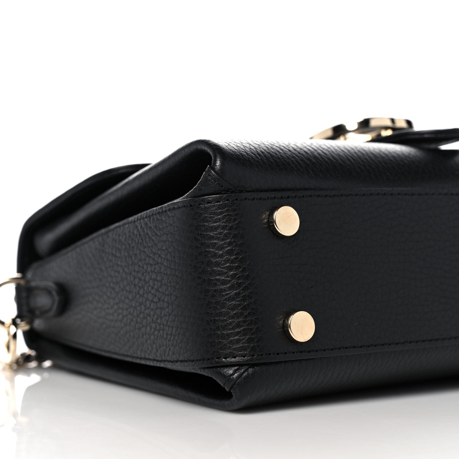 Gucci Dollar Calfskin Interlocking G Top Handle Shoulder Bag Black 9 of 12