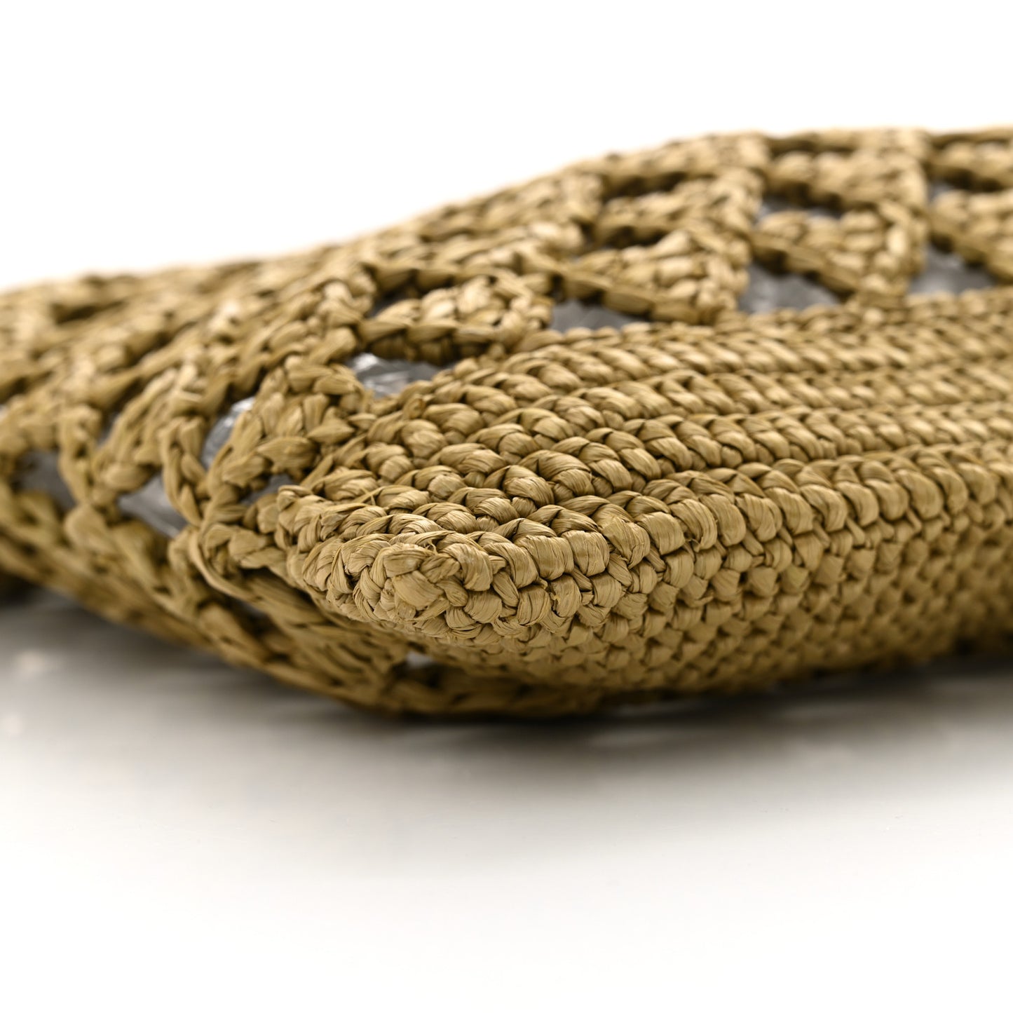 Yarn Raffia Effect Embroidered Logo Tote Oliva