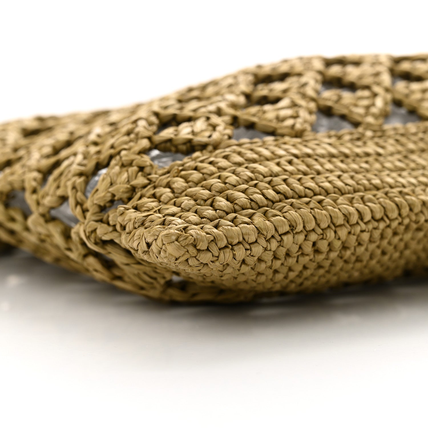 Prada Yarn Raffia Effect Embroidered Logo Tote Oliva 8 of 10