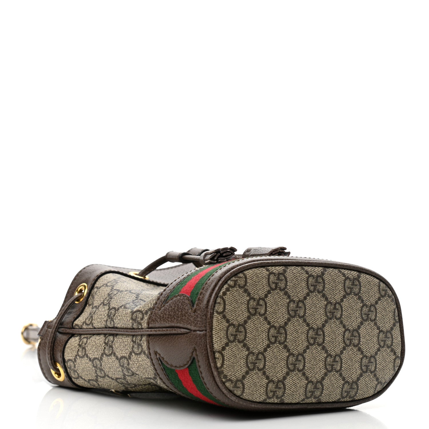 Gucci GG Supreme Monogram Web Mini Ophidia Bucket Bag Brown 4 of 11