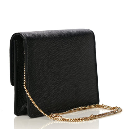 Fendi Vitello Cruise F is Fendi Geometric Flap Wallet on Chain Black 2 of 8