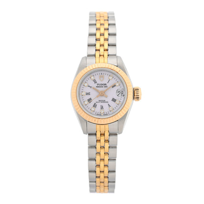 TUDOR Stainless Steel 18K Yellow Gold Diamond 23mm Princess Date Automatic Watch White 92513 1 of 4