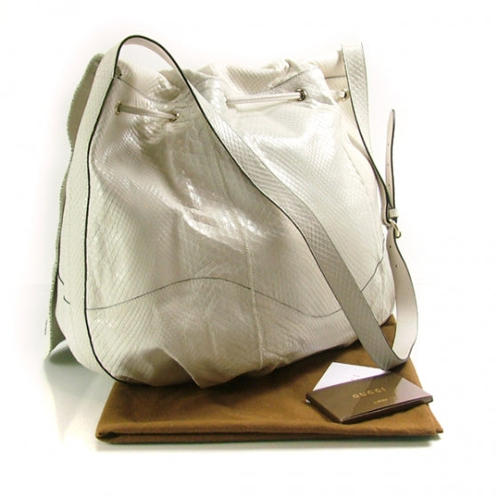 Python Flower Tattoo Messenger Bag Ivory