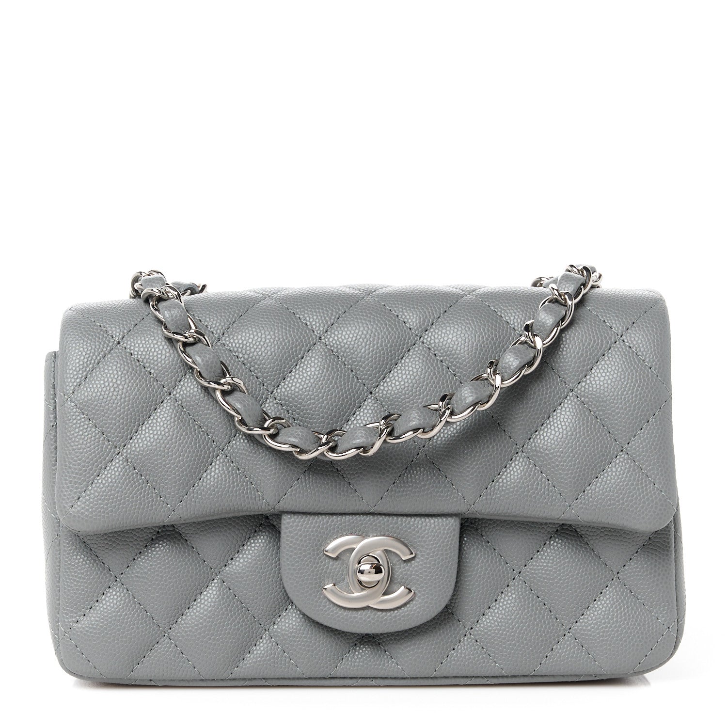 Chanel Caviar Quilted Mini Rectangular Flap Grey 1 of 12