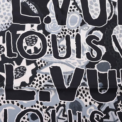 Louis Vuitton Jonas Wood Silk Graphic Square Scarf Black 2 of 4