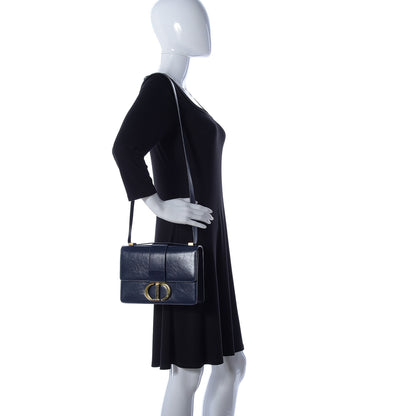 Christian Dior Shiny Crinkled Lambskin 30 Montaigne Flap Bag Indigo 2 of 20