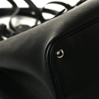 Prada Saffiano Cuir Large Double Bag Black Mughetto 11 of 13