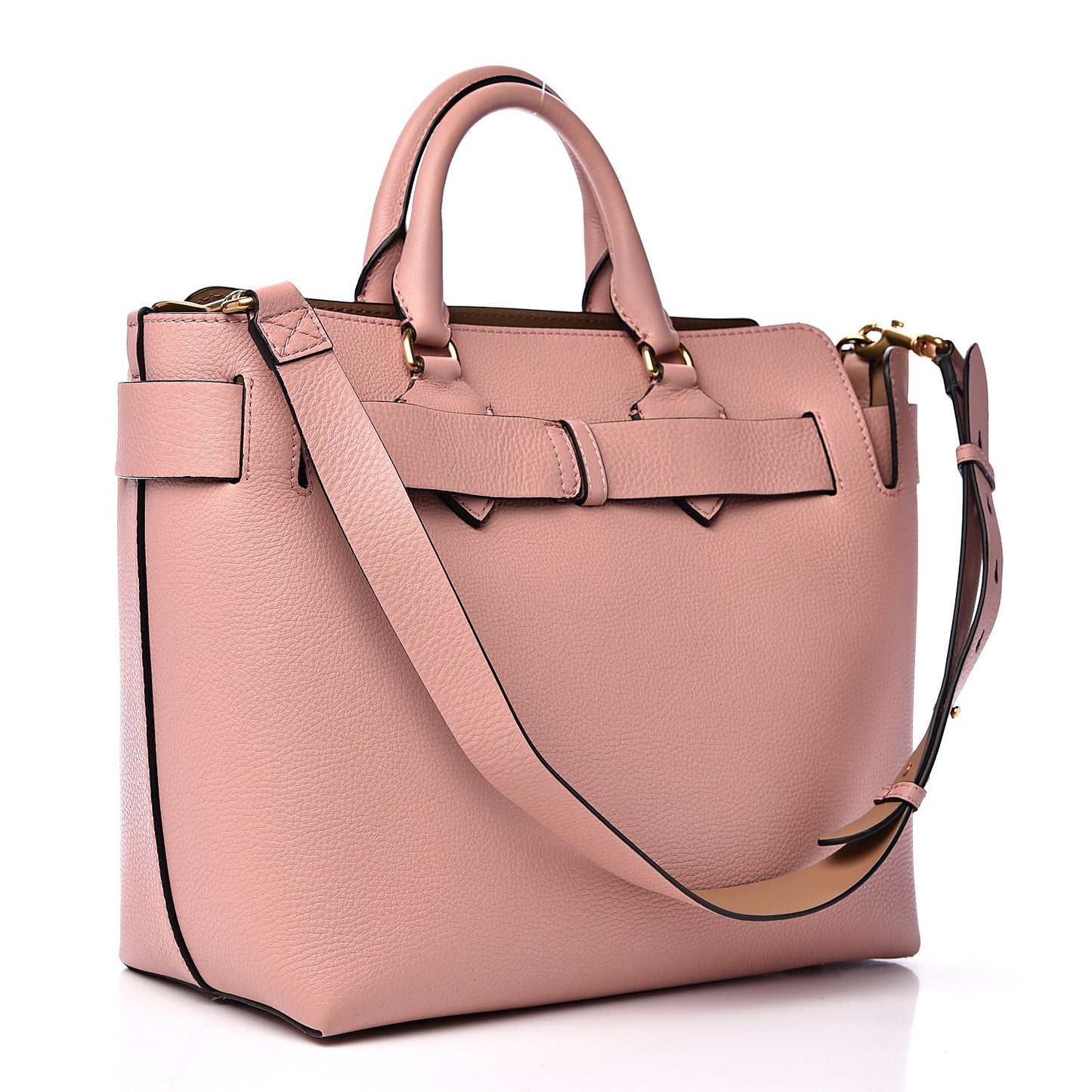 Soft Grain Calfskin Medium Belt Bag Ash Rose