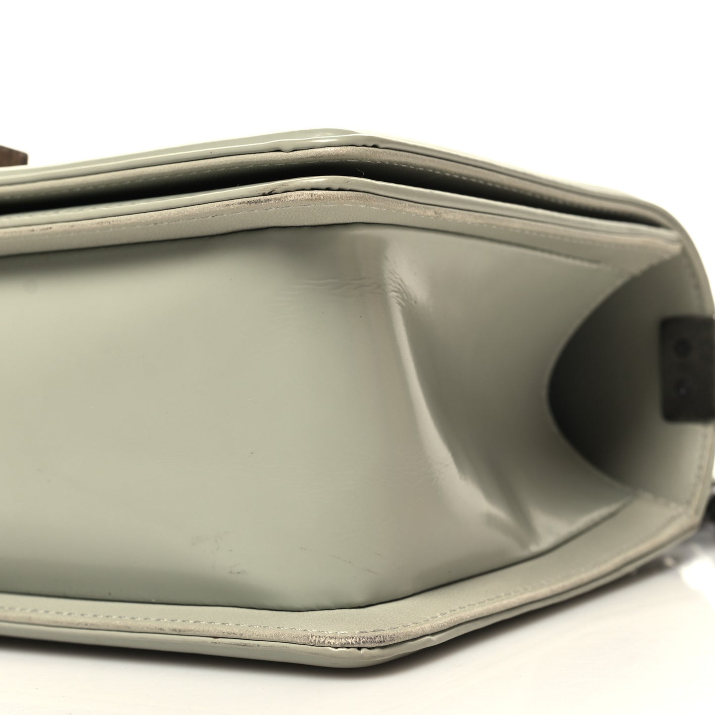 Glazed Calfskin Medium Boy Flap Grey