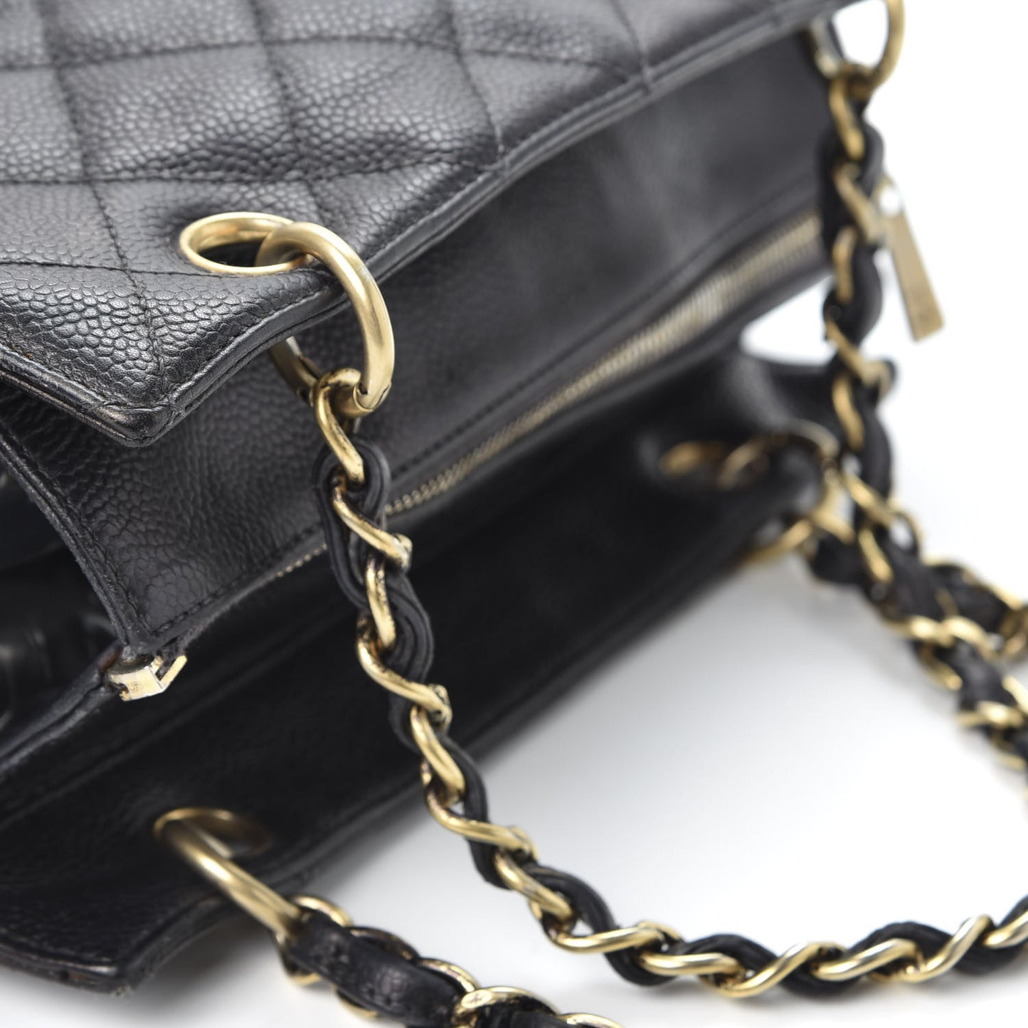 Caviar Quilted Petit Timeless Tote PTT Black