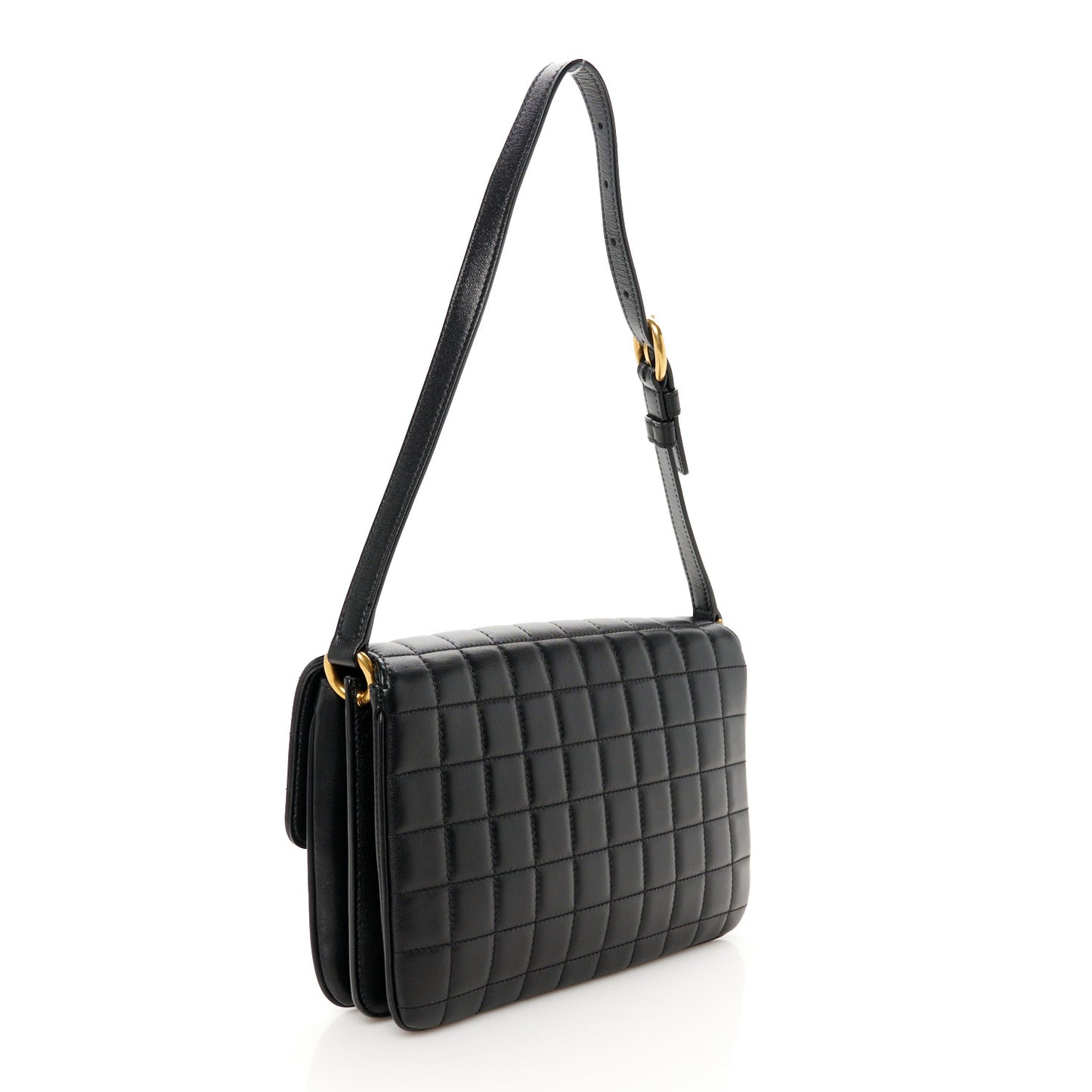 Lambskin Carre Quilted Le Maillon Satchel Black