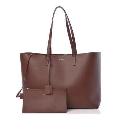 Saint Laurent Calfskin Large Shopping Tote Old Brandy 1 of 13
