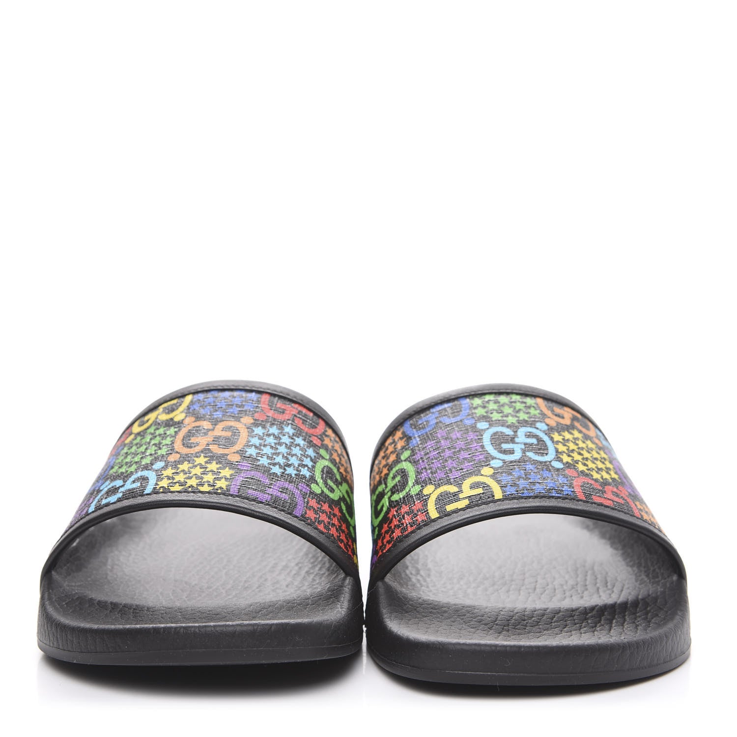 Gucci GG Supreme Monogram Psychedelic Slide Sandals 8 Black Multicolor 2 of 7