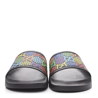 Gucci GG Supreme Monogram Psychedelic Slide Sandals 8 Black Multicolor 2 of 7