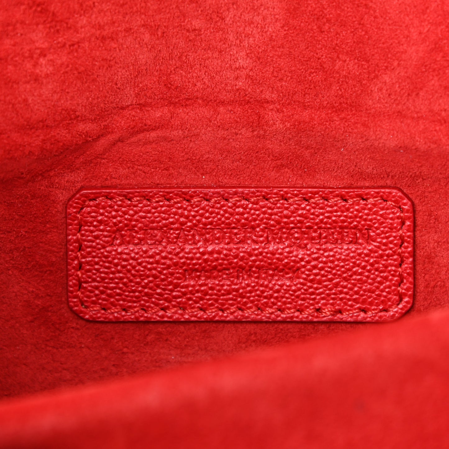 Grained Calfskin Medium Insignia Flap China Red