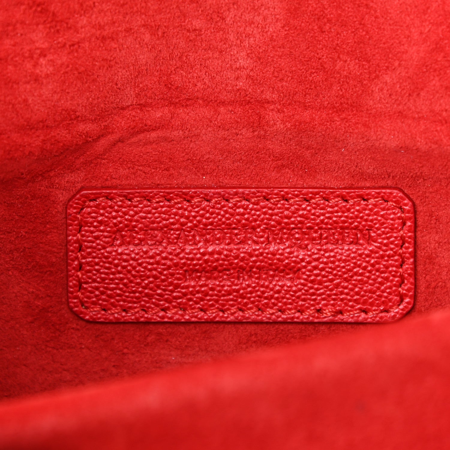 Alexander McQueen Grained Calfskin Medium Insignia Flap China Red 7 of 13