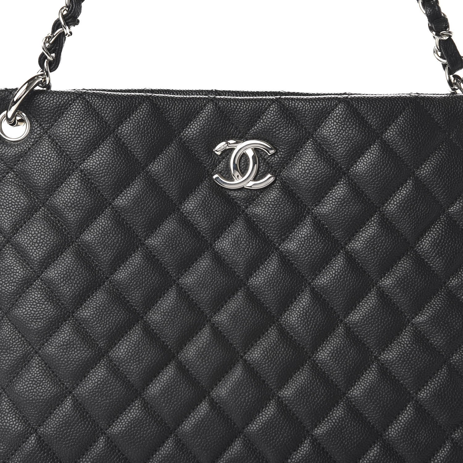 Chanel Caviar Quilted CC Shopping Tote Black 10 of 11