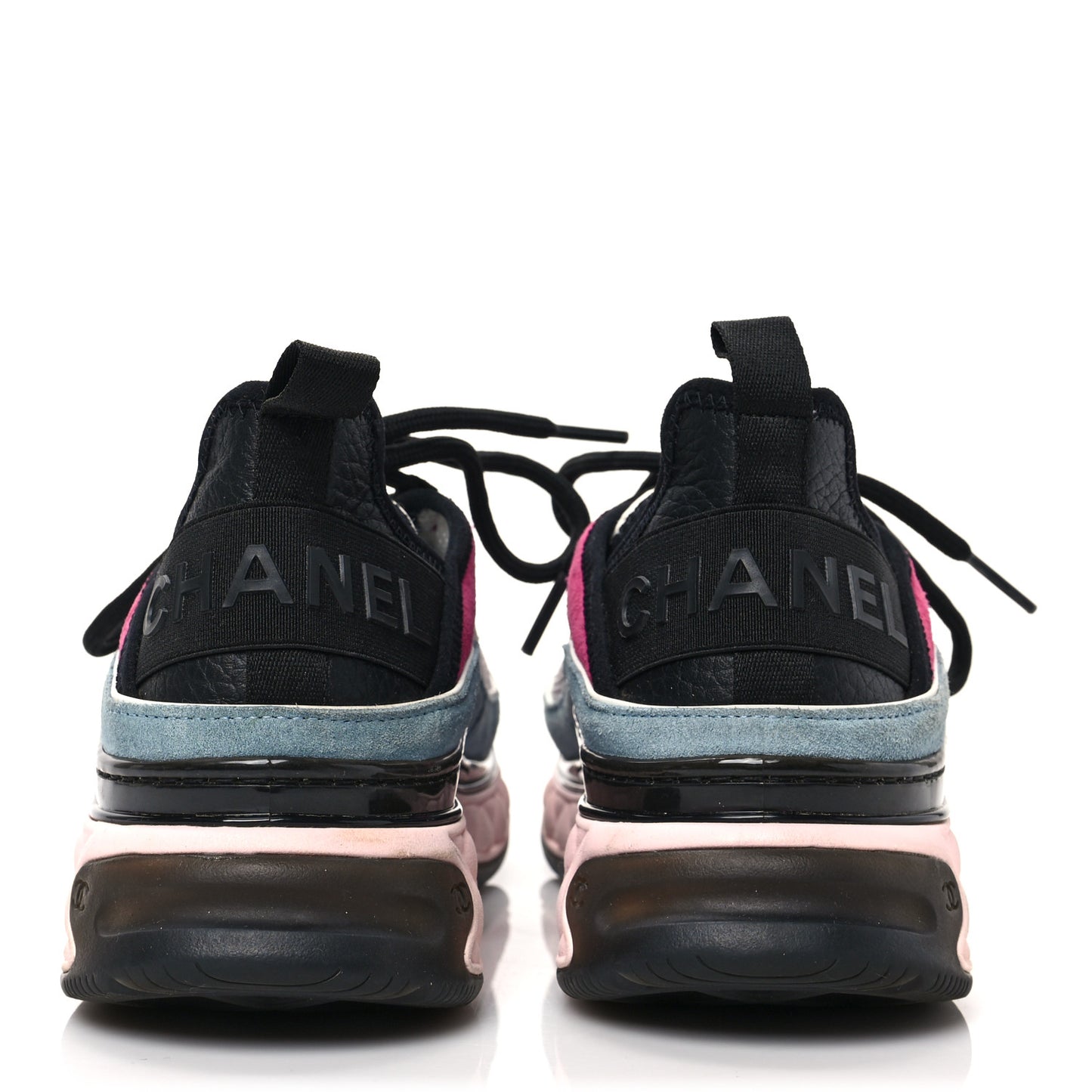 Fabric Suede CC Sneakers 37.5 Blue Beige Pink