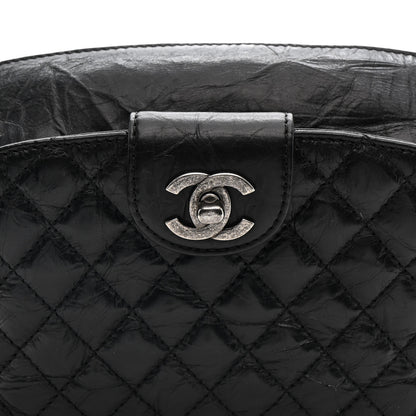 Chanel Crumpled Calfskin Quilted Casual Rock Waist Bag Fanny Pack Black 8 of 12