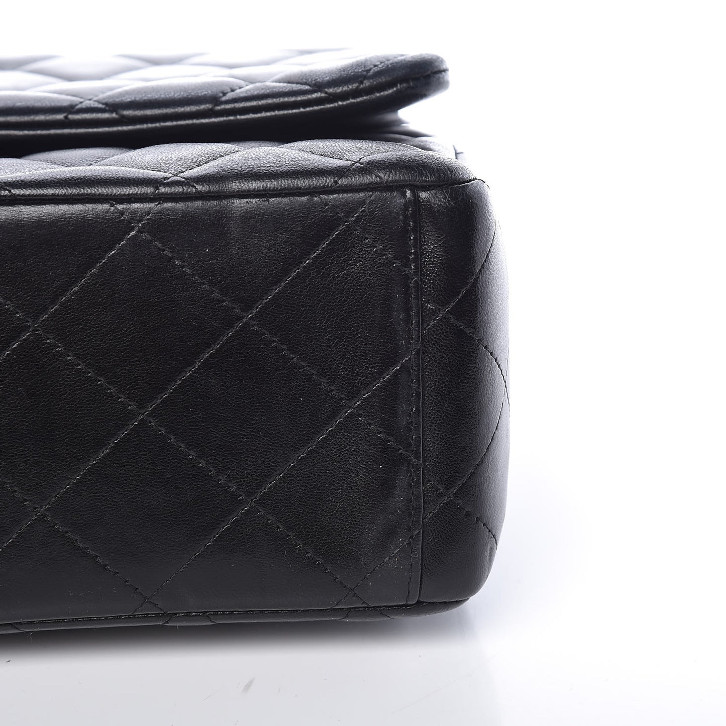Lambskin Quilted Maxi Double Flap Black