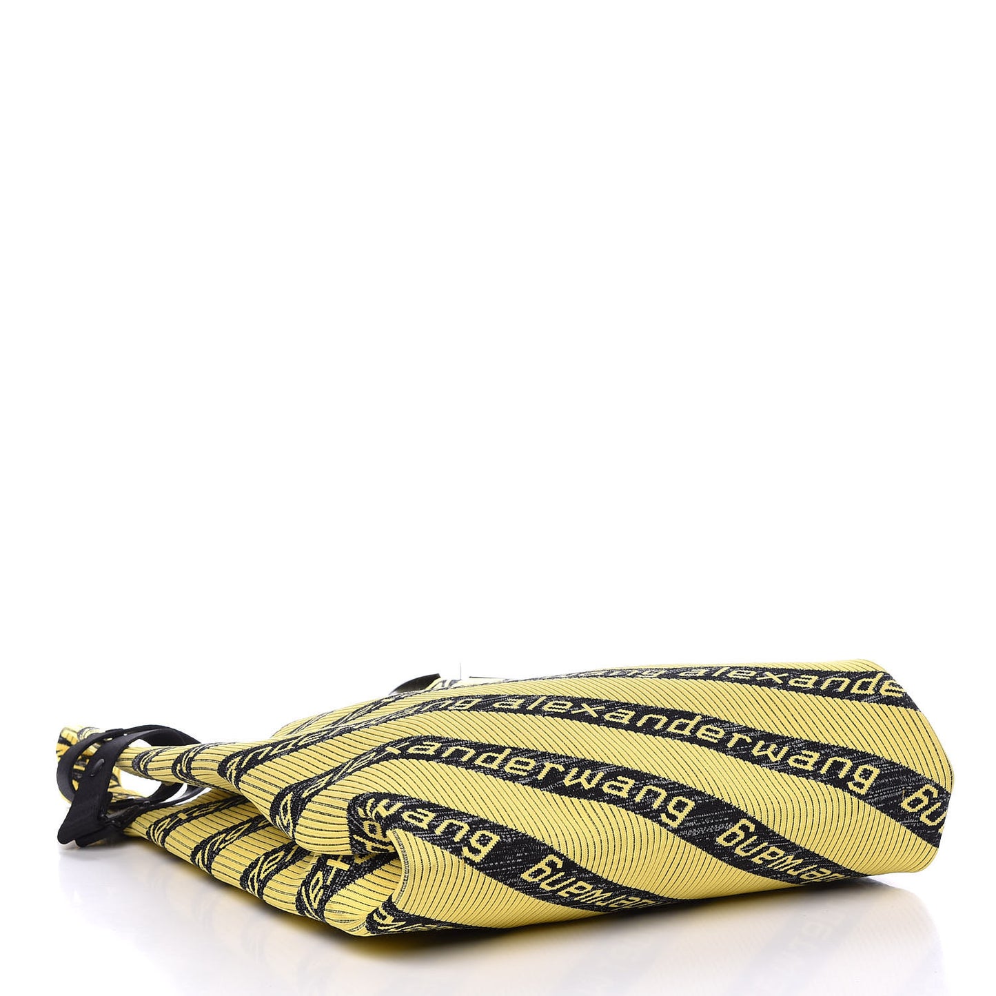 Knit Jacquard Diagonal Logo Shopper Tote Yellow