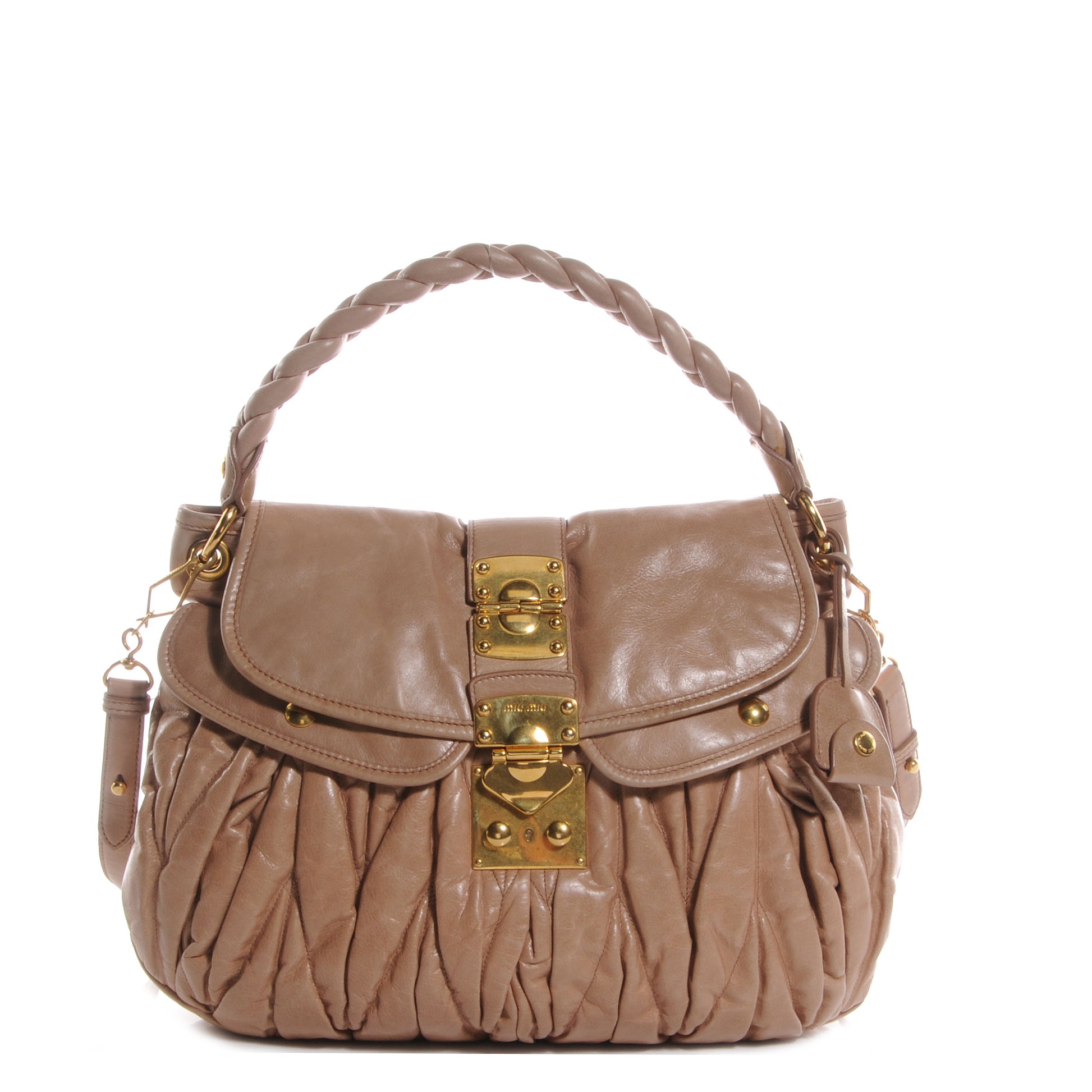Miu Miu Leather Matelasse Lux Coffer Cammeo 1 of 9