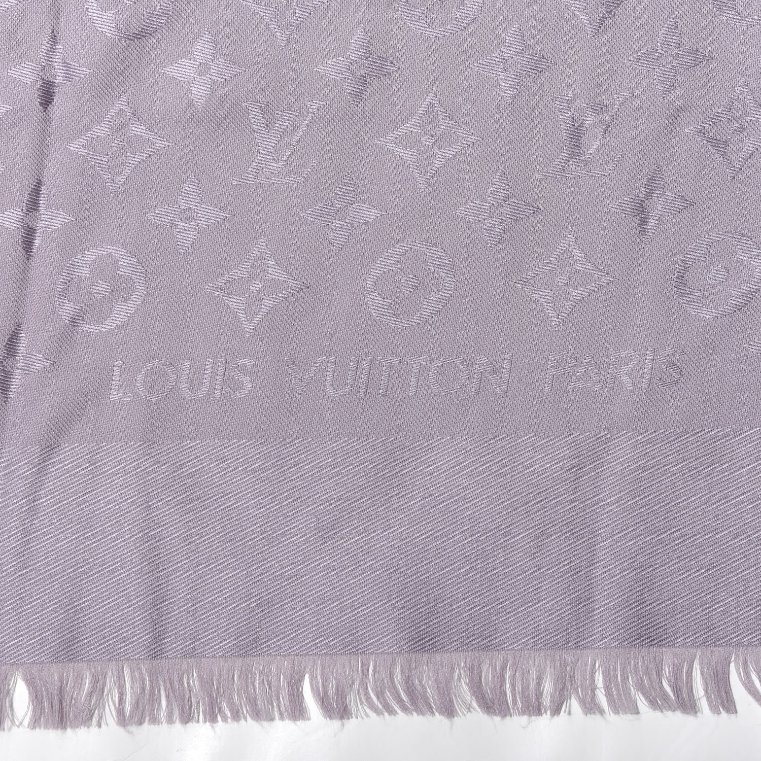 Louis Vuitton Wool Silk Monogram Shawl Parme 2 of 3