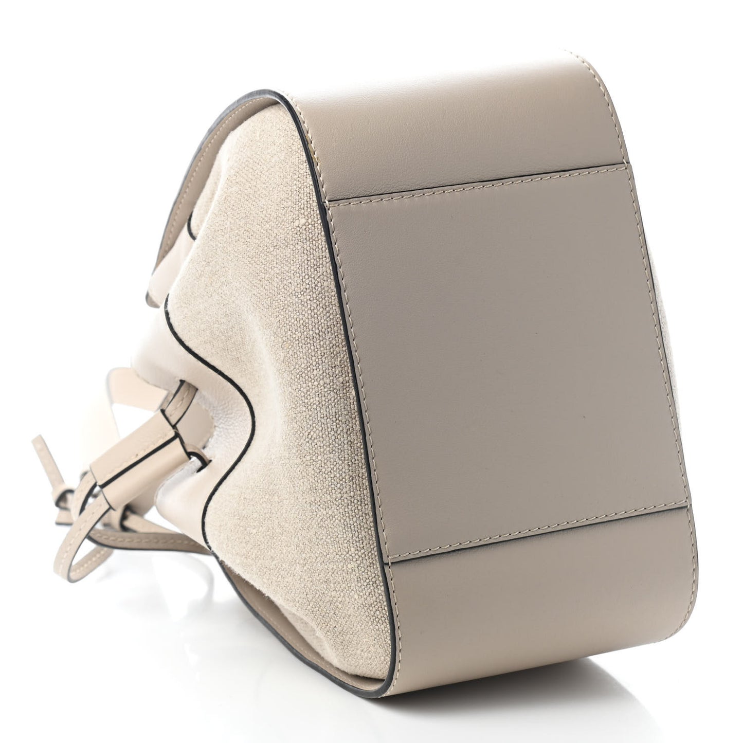 Calfskin Canvas Mini Hammock Shoulder Bag Natural Light Oat