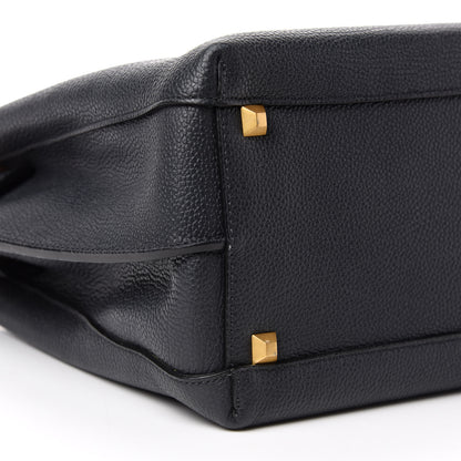 MCM Grained Calfskin Medium Milla Tote Phantom Grey 7 of 10