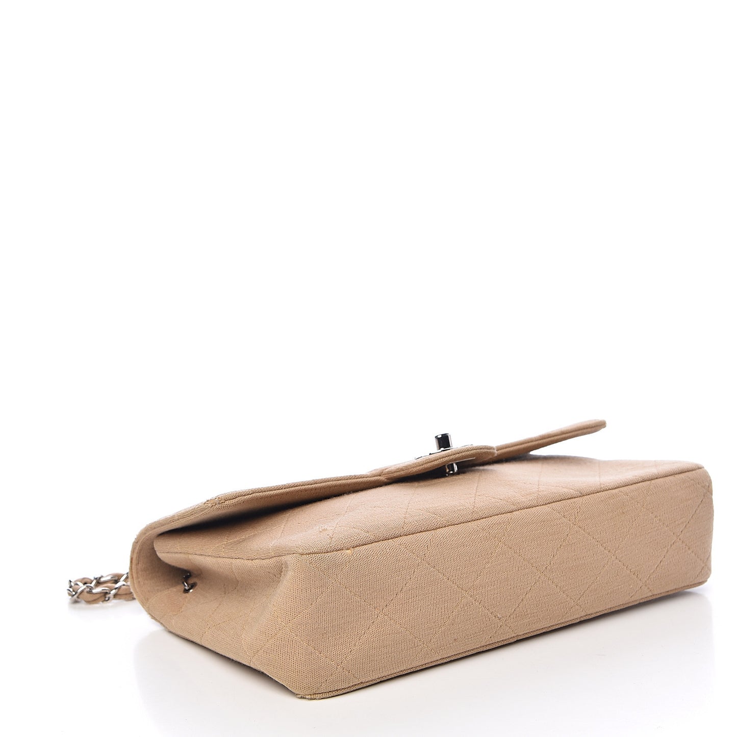 Jersey Quilted Jumbo Single Flap Beige