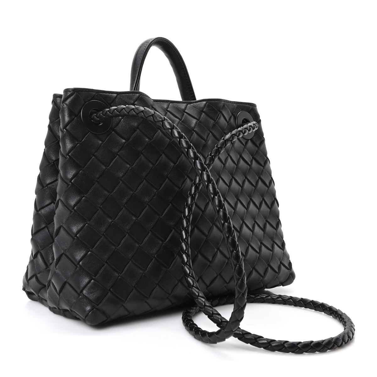 Bottega Veneta Nappa Intrecciato Small Andiamo Shoulder Bag Black 3 of 9