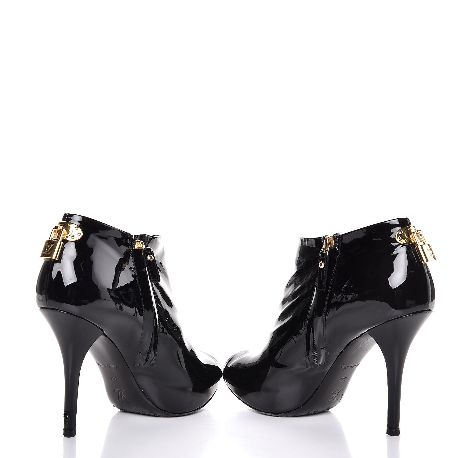 Louis Vuitton Patent Oh Really Ankle Boots 36 Black 6 of 12
