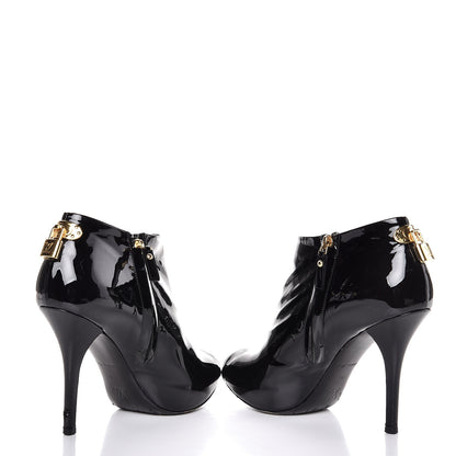 Louis Vuitton Patent Oh Really Ankle Boots 36 Black 6 of 12