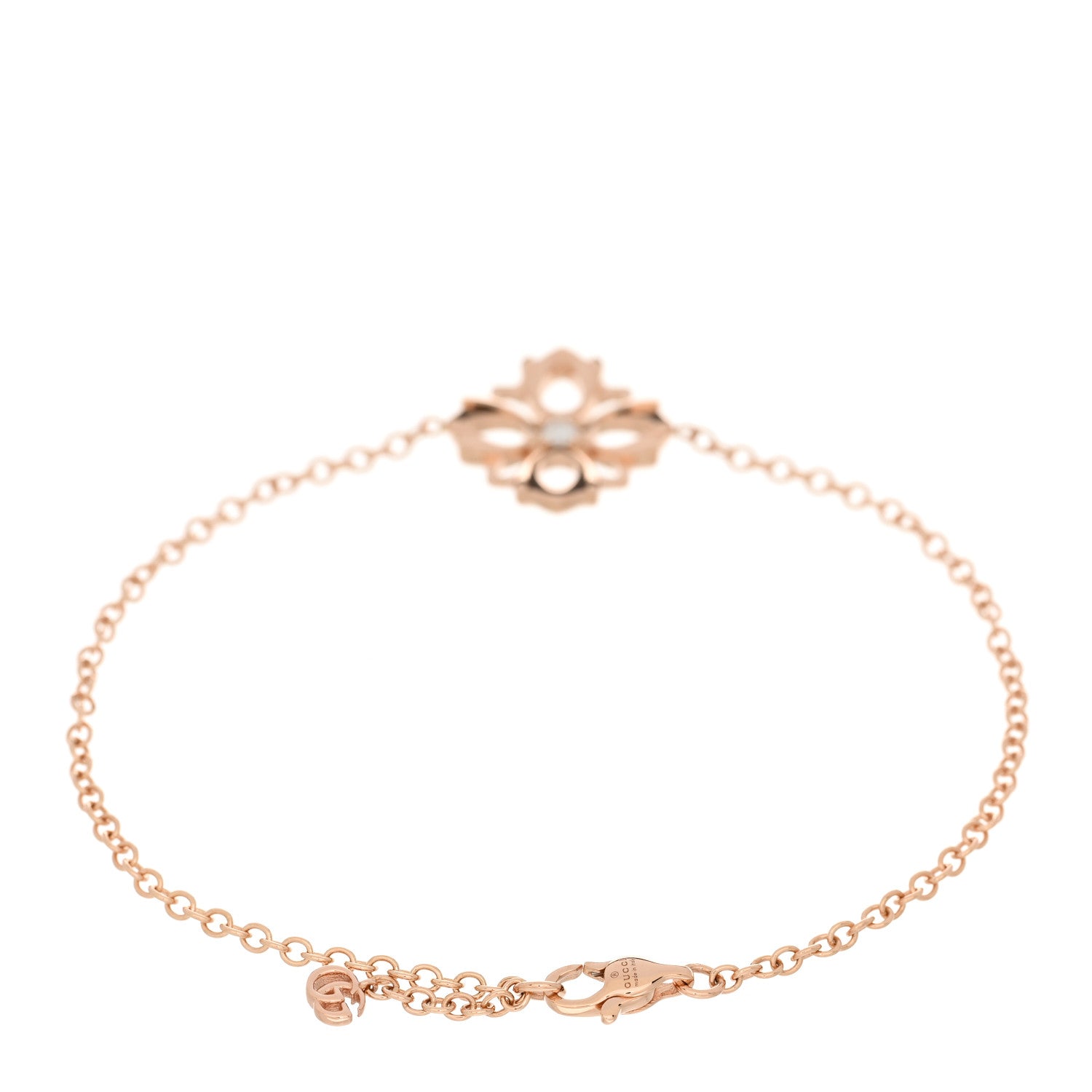 Gucci 18K Rose Gold Diamond Flora Station Bracelet 2 of 4
