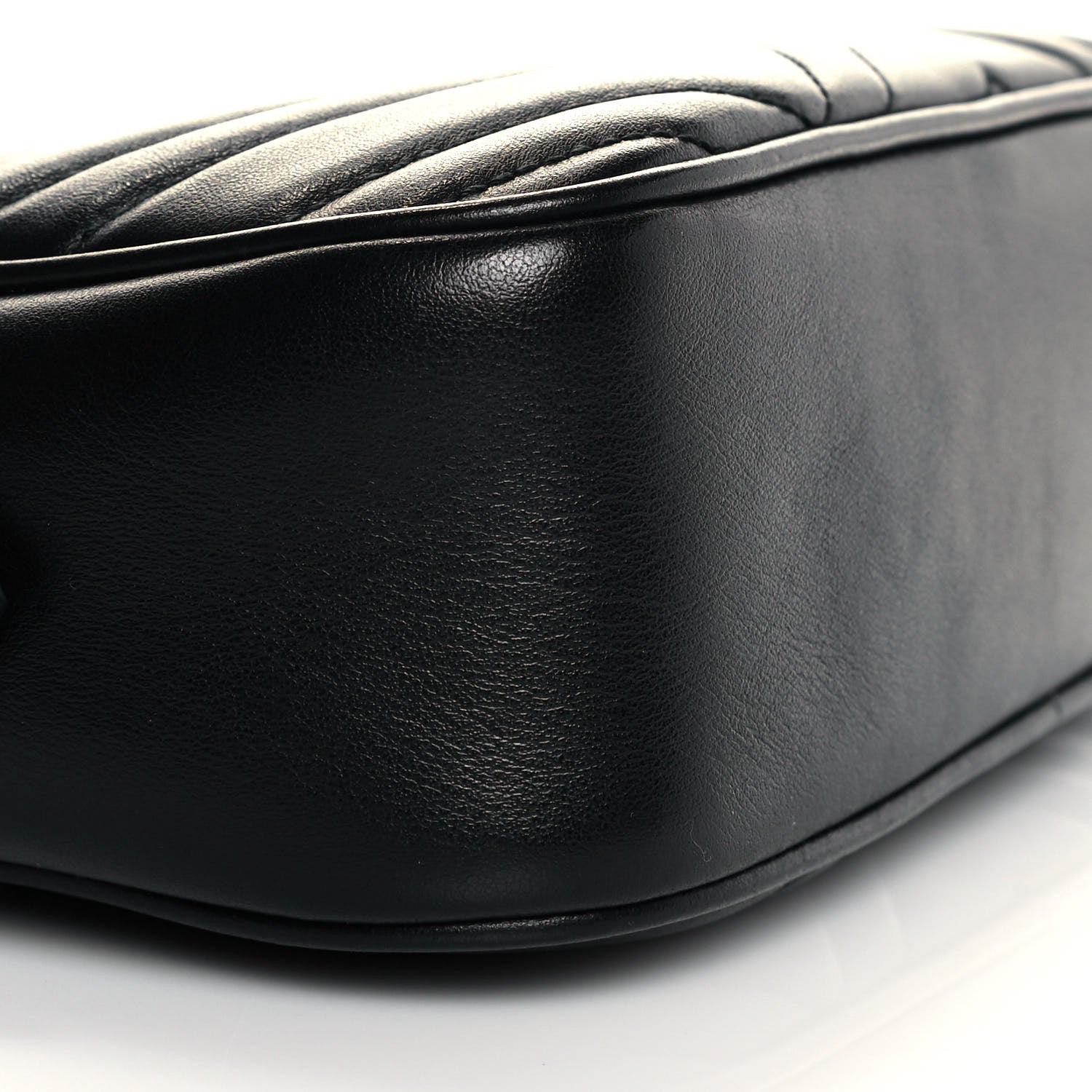 Gucci Calfskin Matelasse Small GG Marmont Chain Shoulder Bag Black 9 of 12