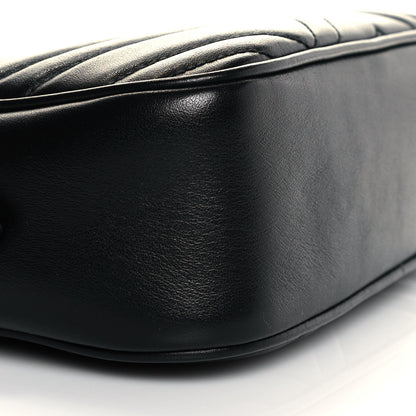 Gucci Calfskin Matelasse Small GG Marmont Chain Shoulder Bag Black 9 of 12