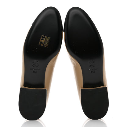 Chanel Shiny Calfskin Cap Toe Mary Jane Low Heel Strap Pumps 37 Beige Black 5 of 9