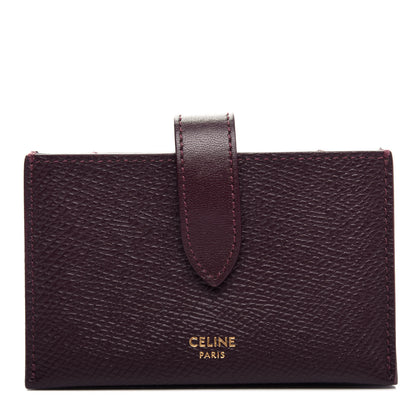 Celine Grained Shiny Calfskin Accordion Card Holder Burgundy 1 of 7