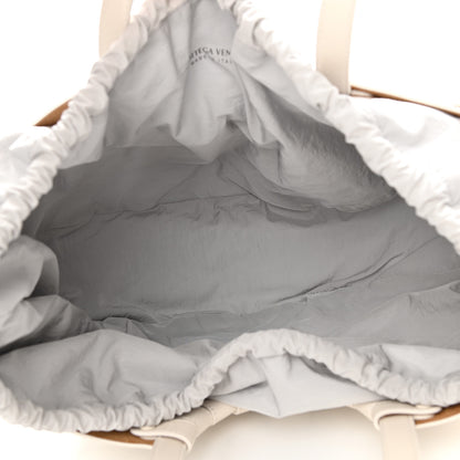 Bottega Veneta French Calfskin Shell Bag White Frost 6 of 9