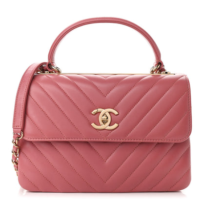 Chanel Lambskin Chevron Quilted Small Trendy CC Dual Handle Flap Bag Light Pink 1 of 17